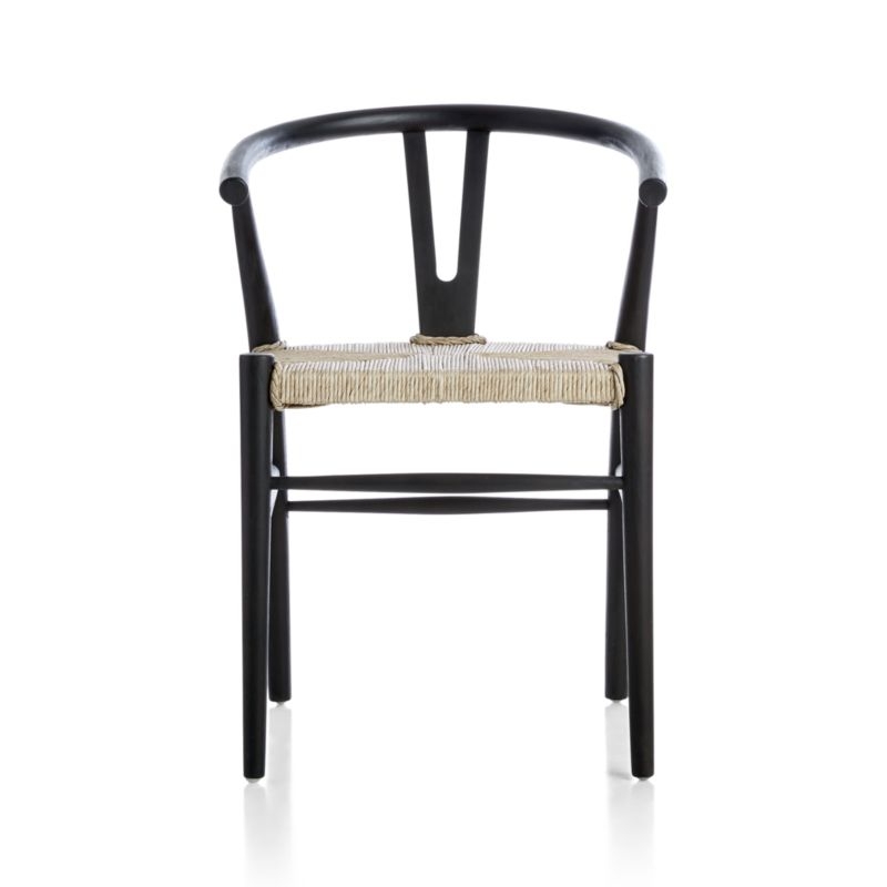 Crescent Black Rush Seat Dining Chair, Set of 4 - Image 8