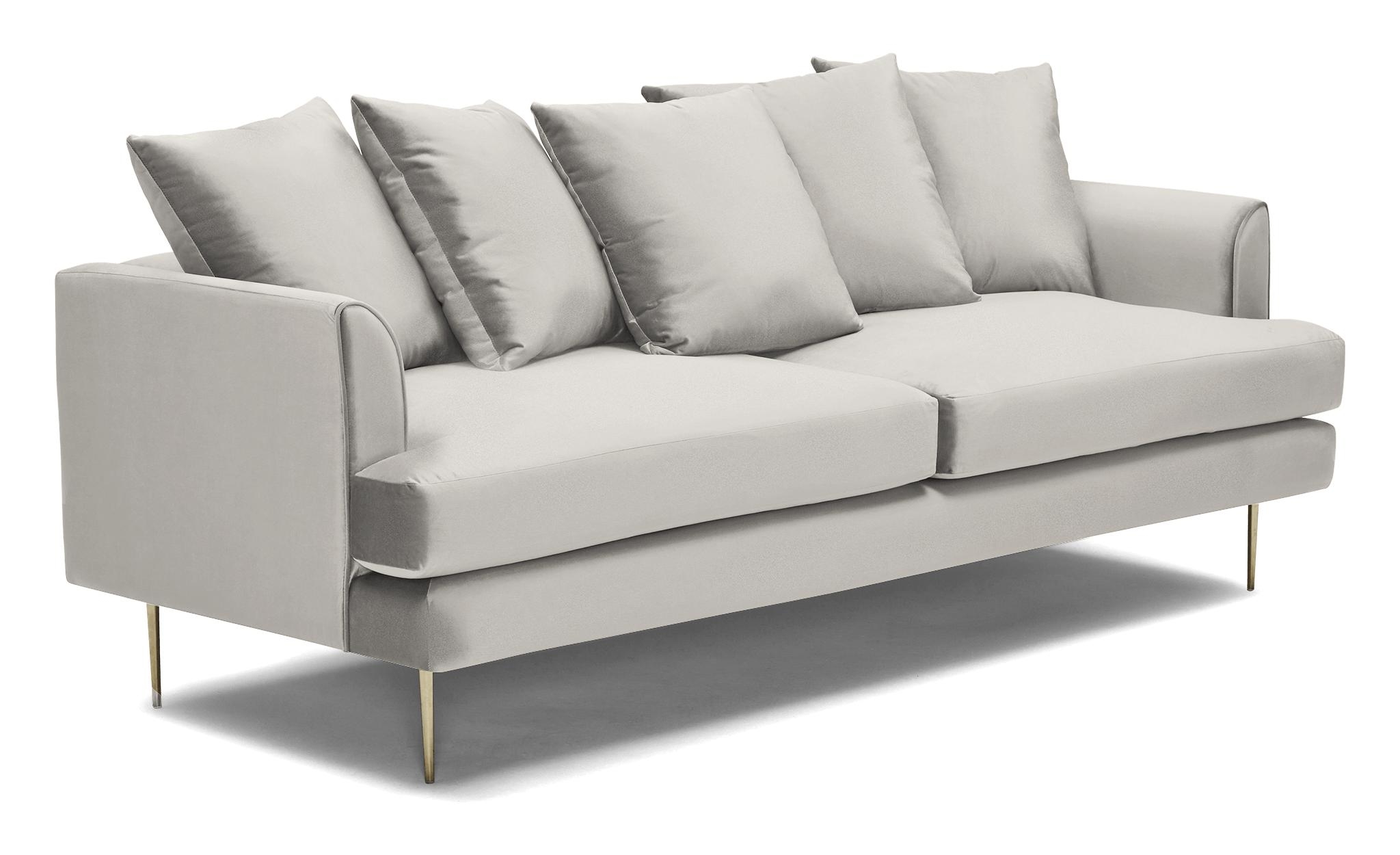 White Aime Mid Century Modern Sofa - Tussah Snow - Image 1