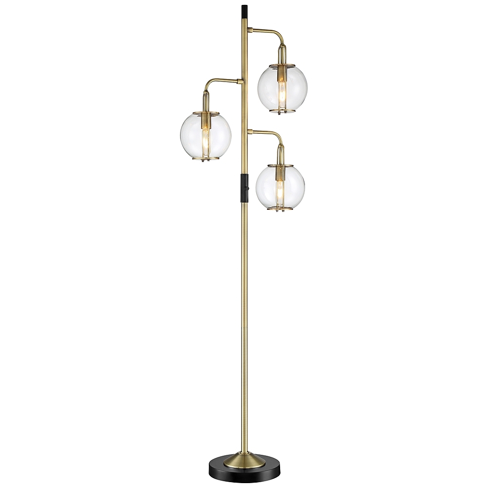 Lite Source Kaira Black Antique Brass 3-Light Floor Lamp - Style # 87W71 - Image 0