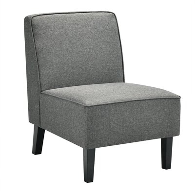 Ebern Designs Modern Armless Accent Chair Fabric Single Sofa W/rubber Wood Legs Grey - Image 0