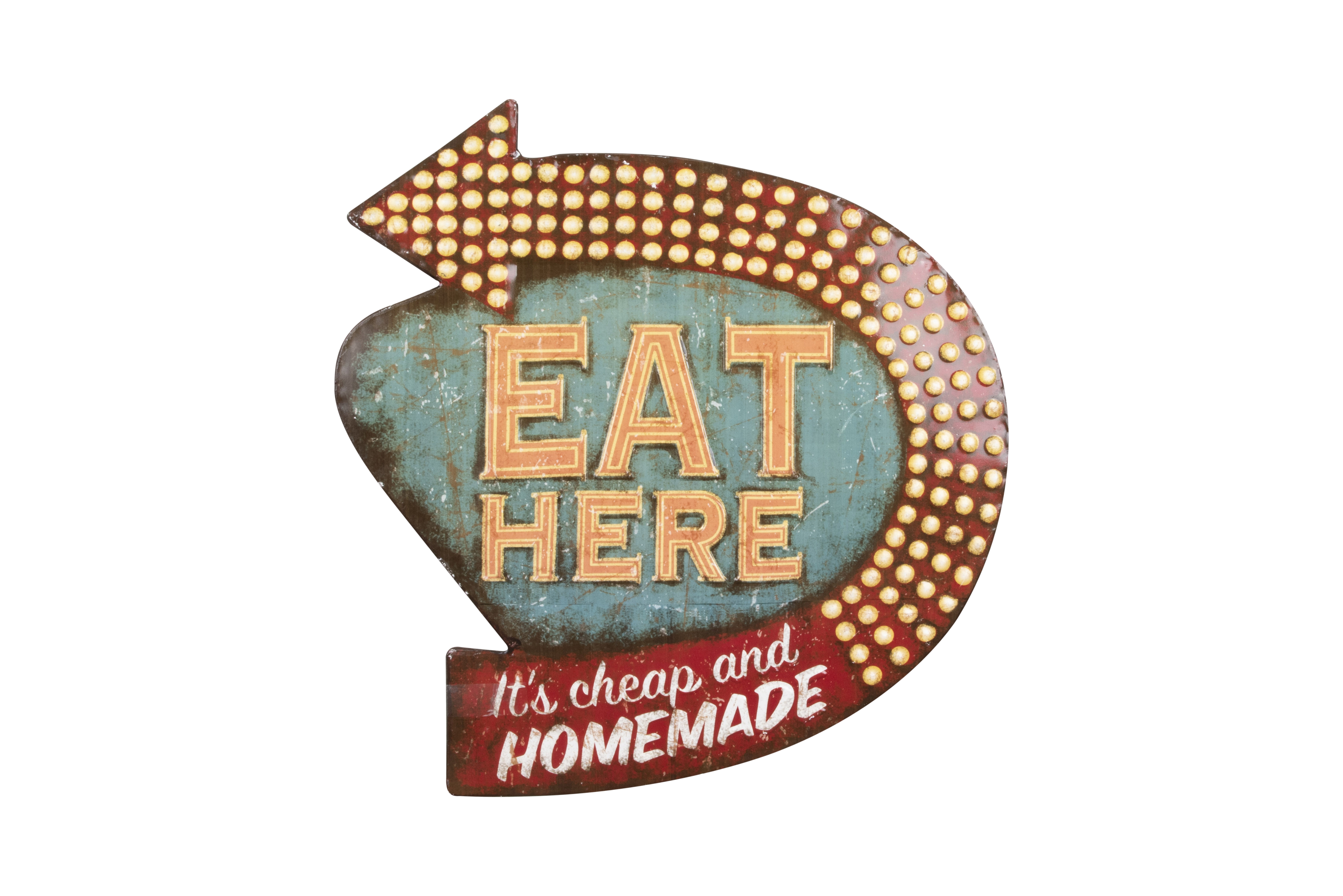 Tin "Eat Here" Retro Wall Decor - Image 0