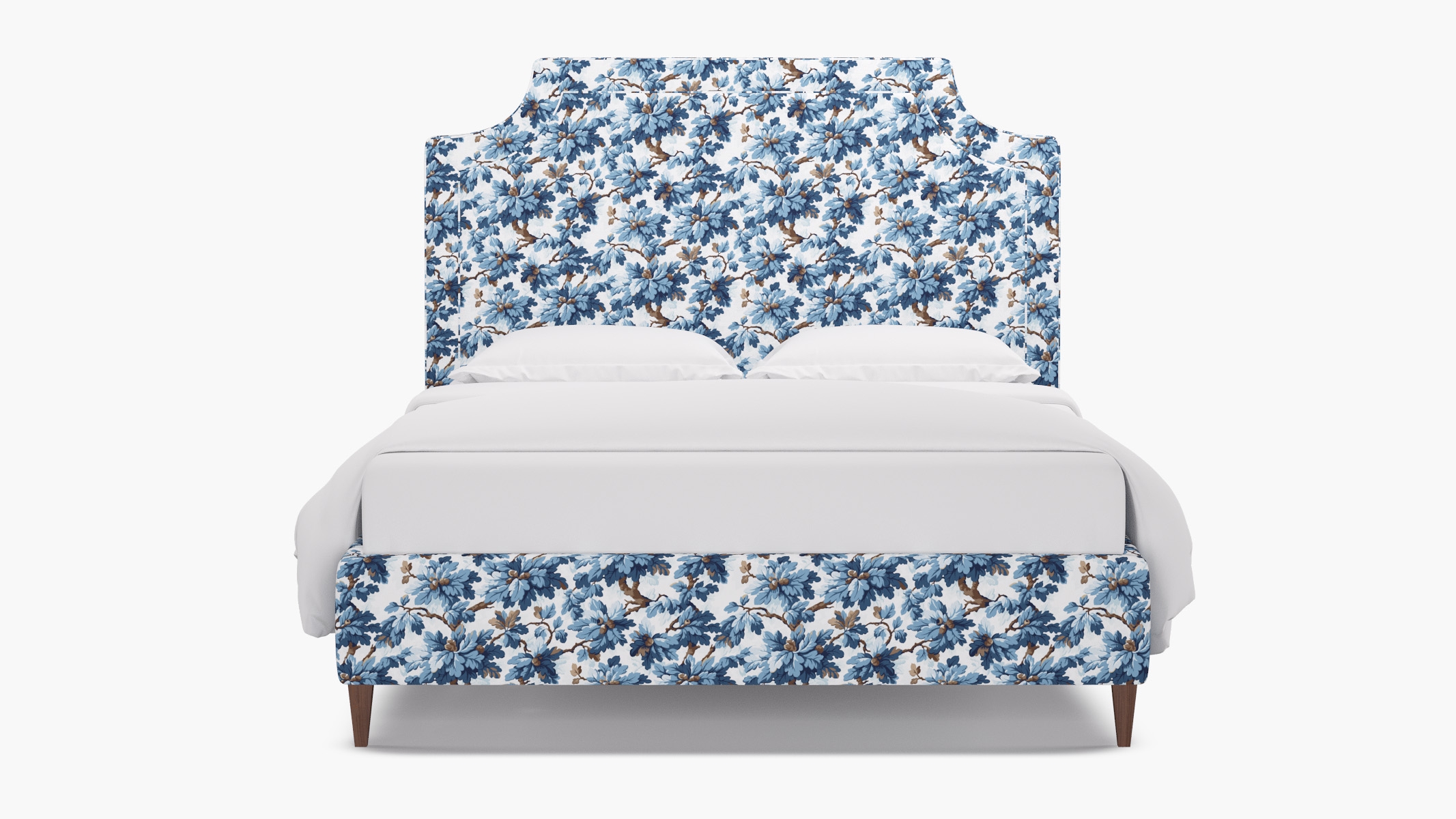 Deco Bed, Delft Woodland, Walnut Square Tapered Leg, King - Image 0