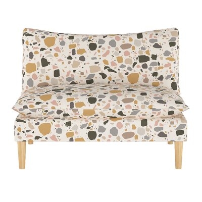 Armless Chaise With Pillow Top Design In Terrazzo Mustard Multi - Image 0