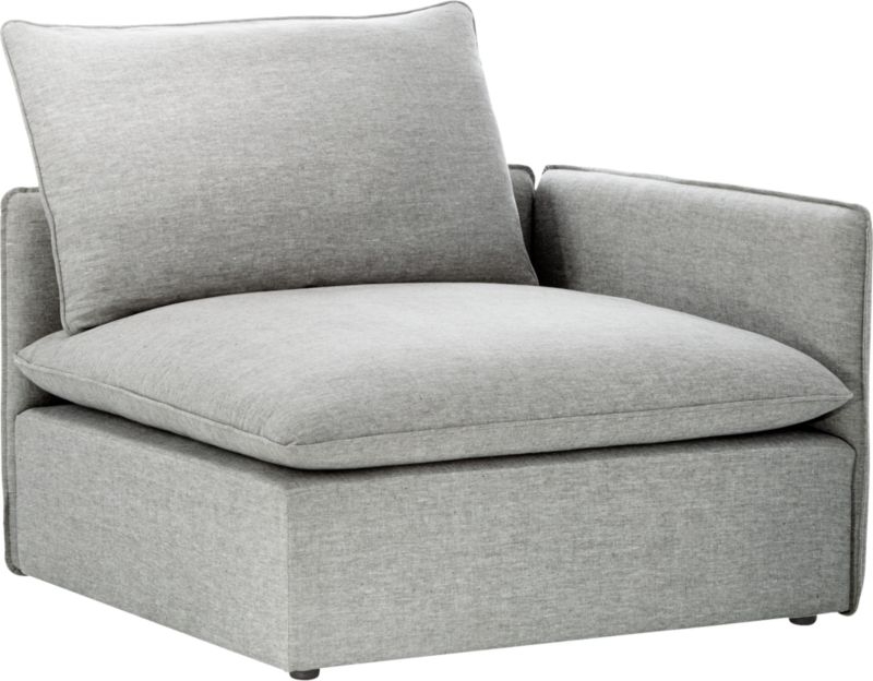 Lumin Grey Linen Corner Chair - Image 3