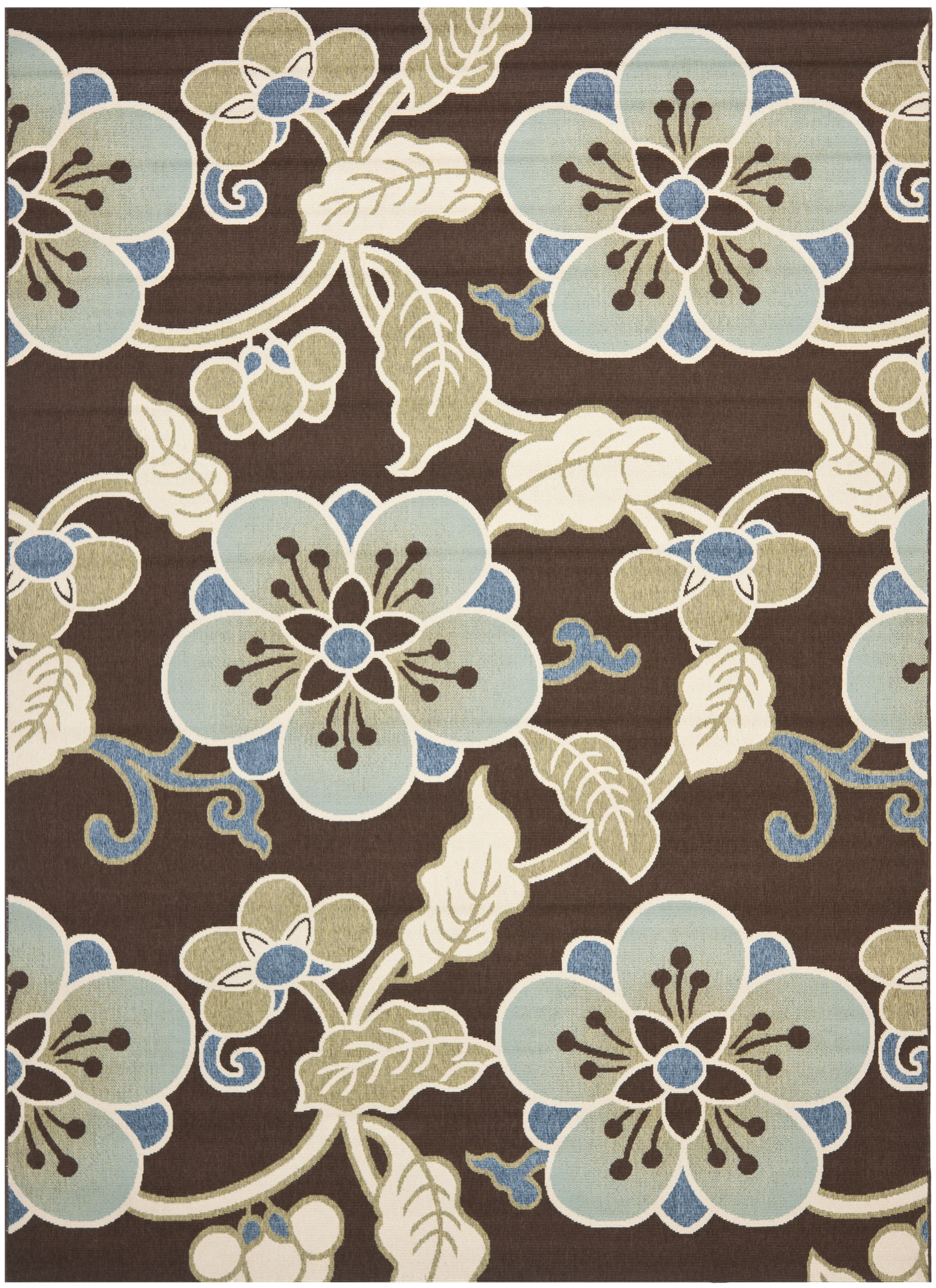 Arlo Home Indoor/Outdoor Woven Area Rug, VER001-0623, Chocolate/Aqua,  8' X 11' 2" - Image 0