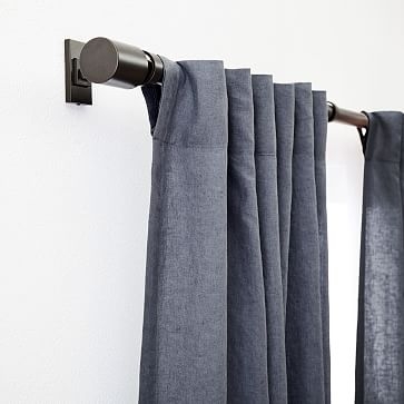 Belgian Linen Curtain, Iron Blue, 48"x108" - Image 1