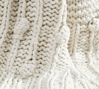 Edilon Bobble Knit Throw, 50" x 60", Oatmeal - Image 1