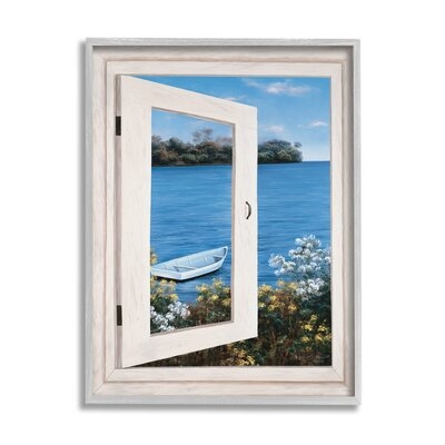 Lakefront Window Charming Floral Island Boat - Image 0