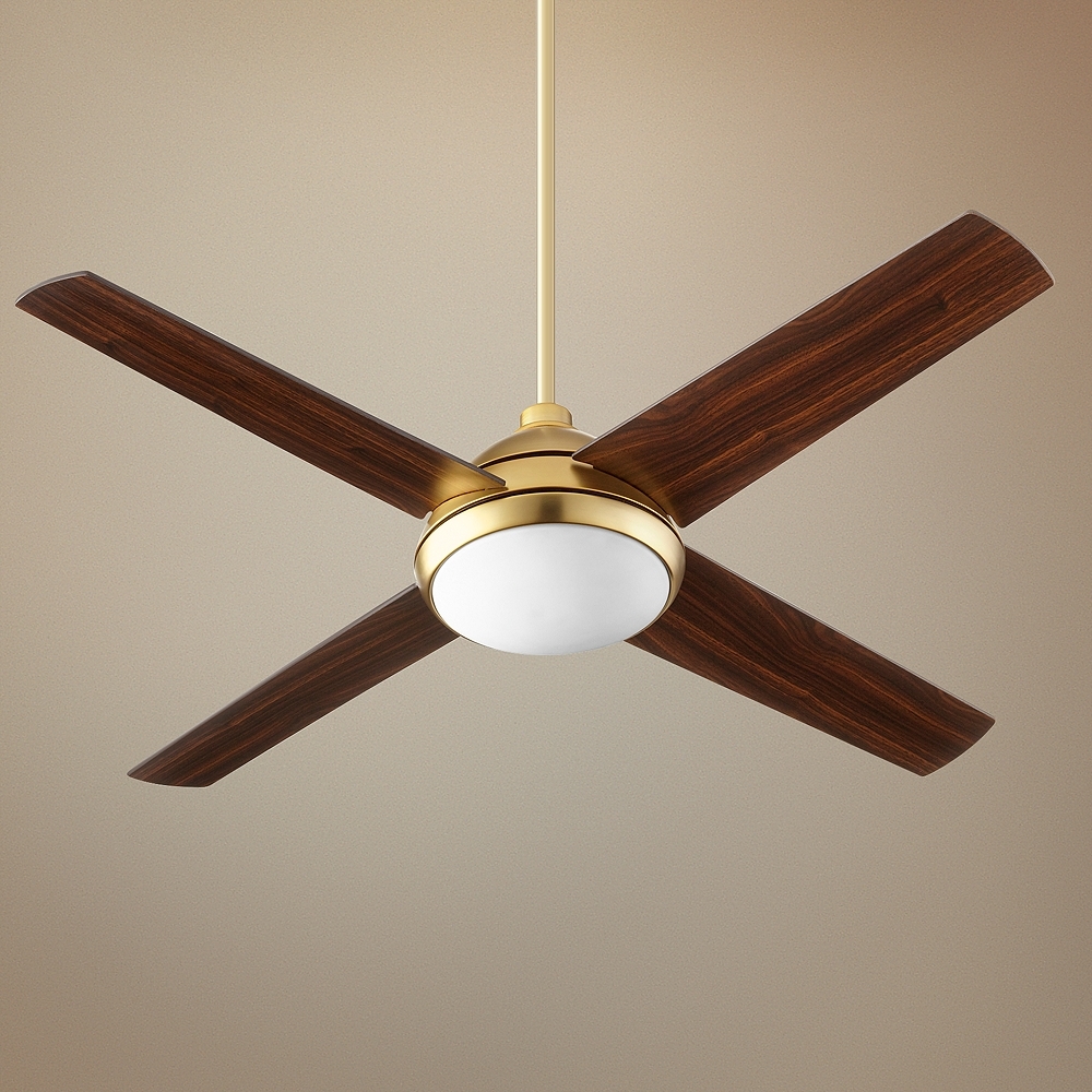 52" Quorum Quest Aged Brass LED Ceiling Fan - Style # 72P19 - Image 0