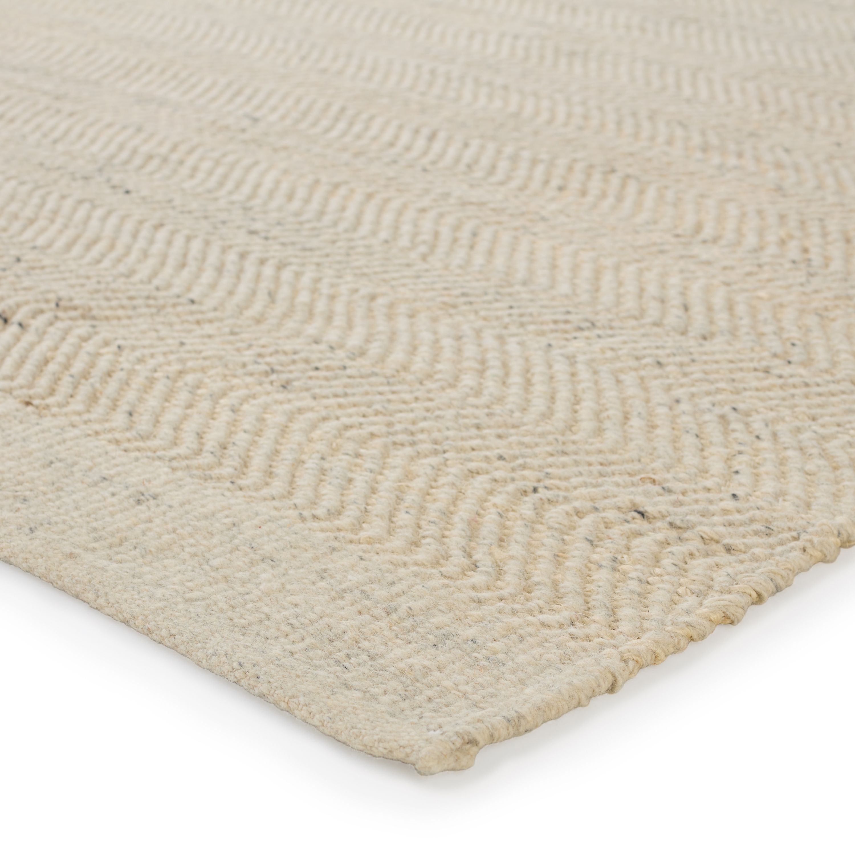 Kate Lester + Esdras Handmade Solid Beige/ Ivory Area Rug (5'X8') - Image 1