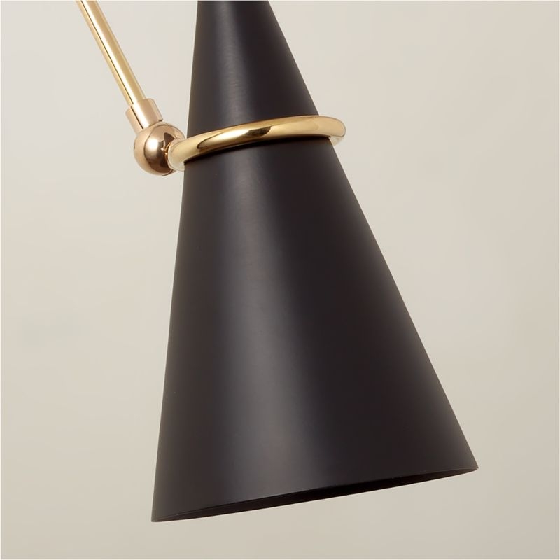 Aldus Black and Polished Brass Articulating Wall Sconce - Image 3