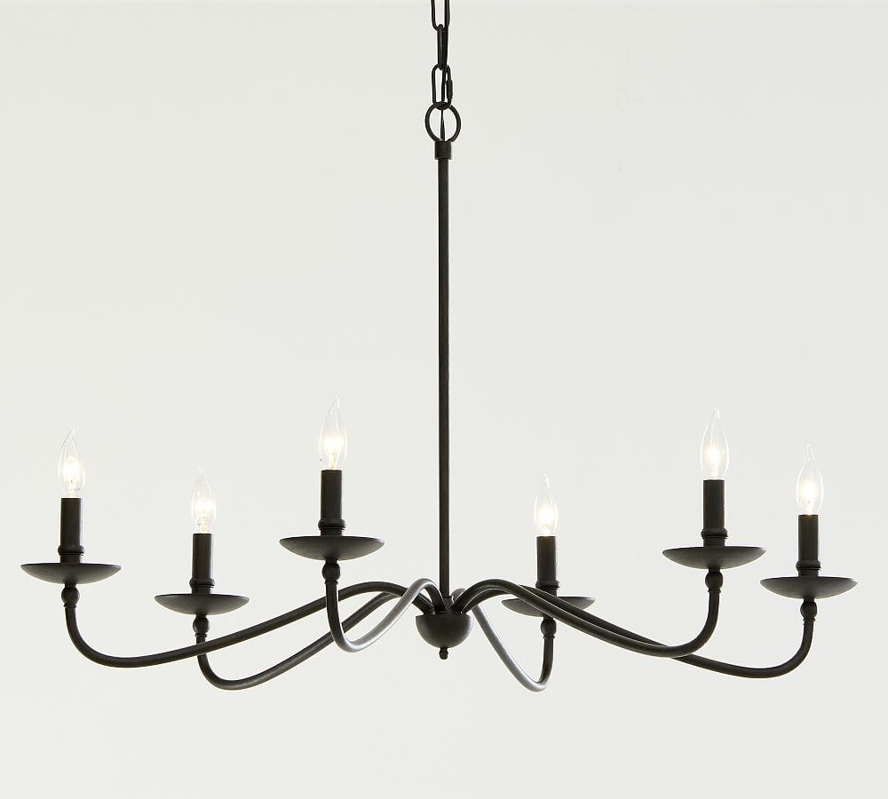 Lucca Iron Chandelier, Bronze, Small - Image 0