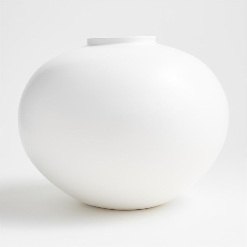 Jimena White Round Vase - Image 1