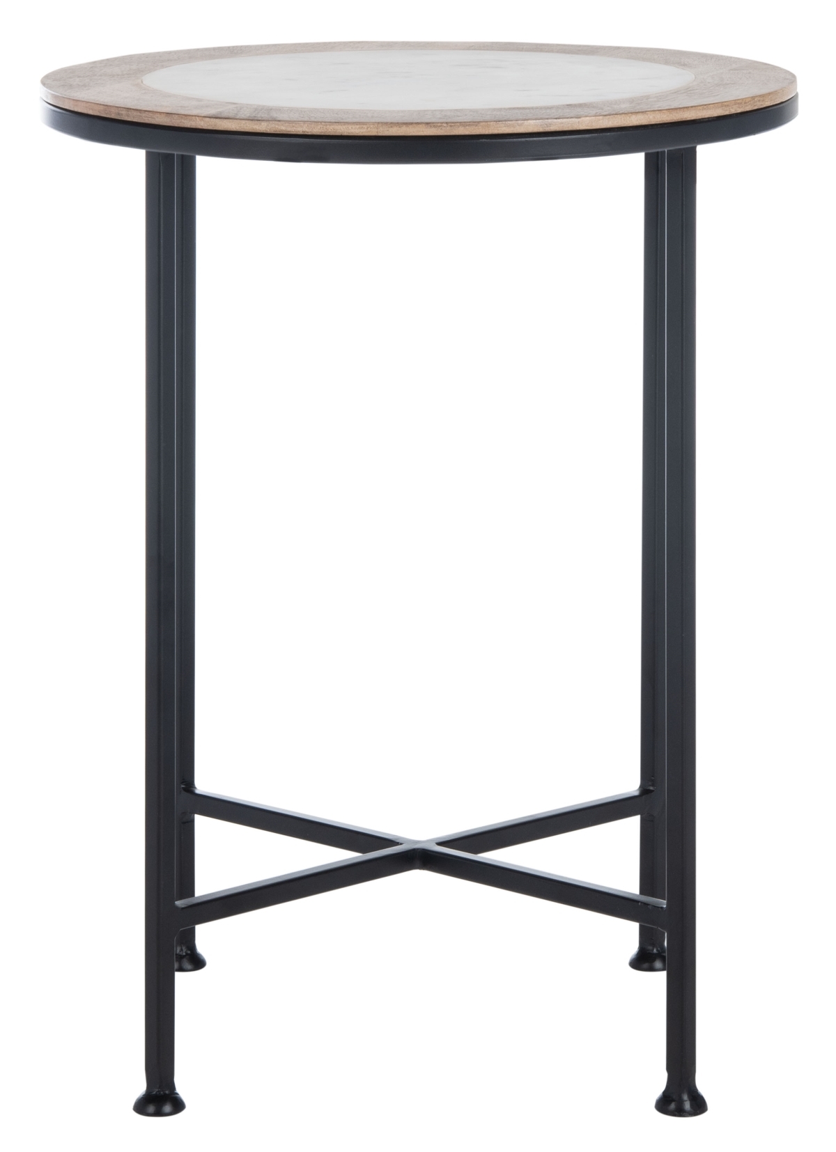 Lumi Agate Accent Table - White / Black - Safavieh - Image 0