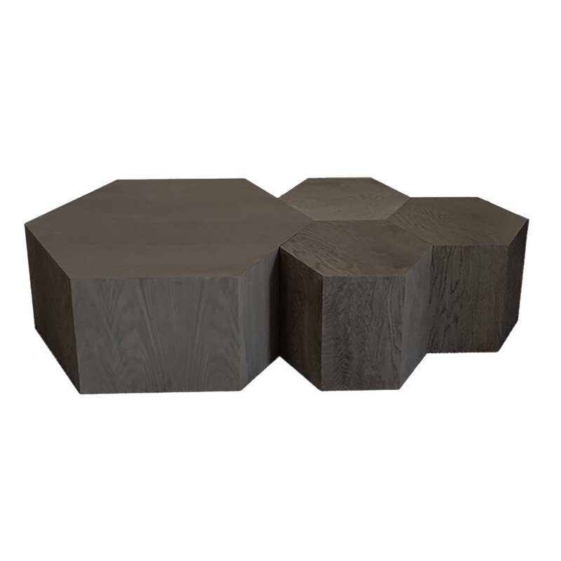 Hammers and Heels Block Coffee Table Size: 16" H x 40" L x 34.6" W, Color: Black - Image 0