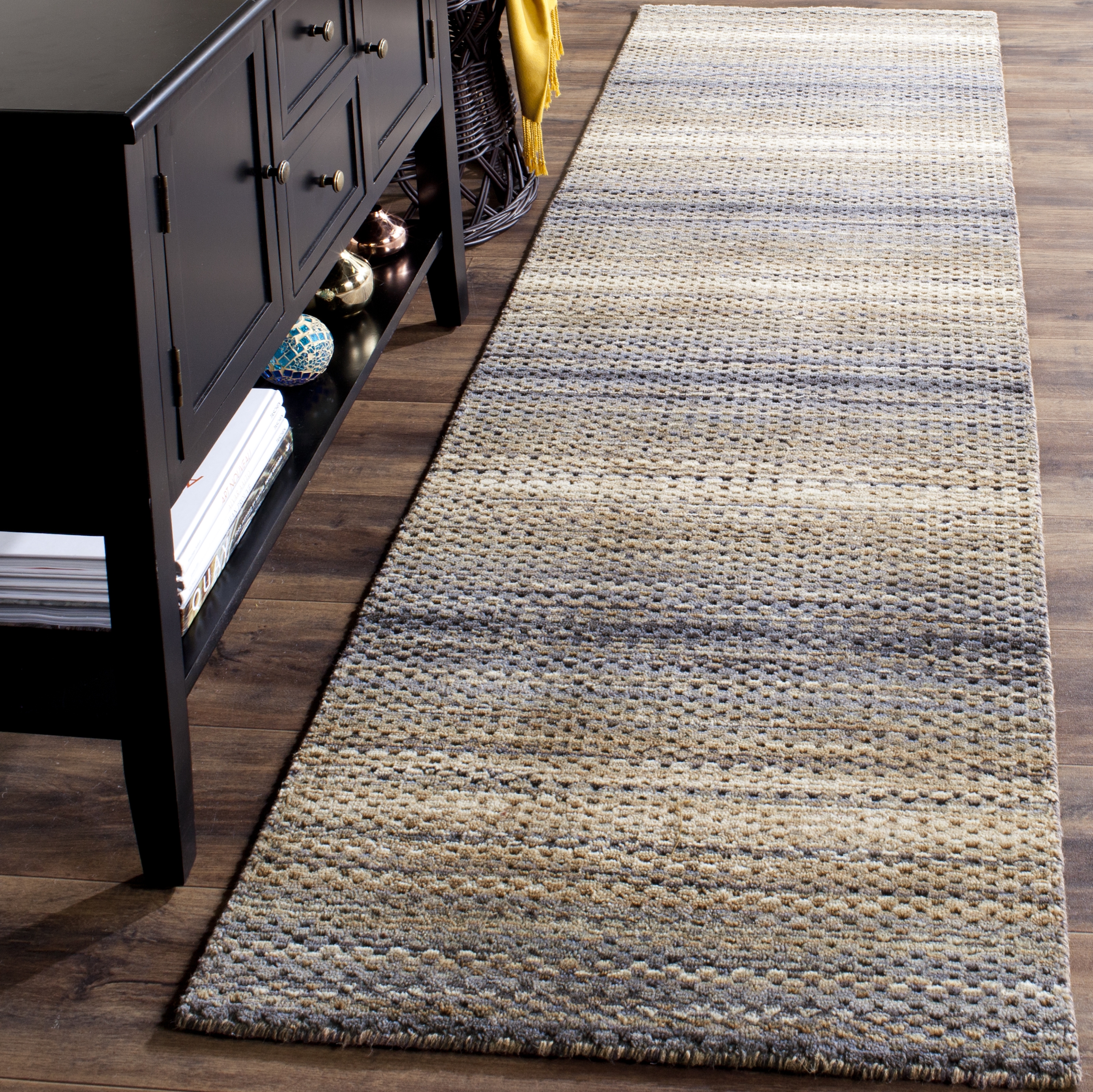 Arlo Home Hand Loomed Area Rug, HIM729A, Grey,  2' 3" X 8' - Image 1