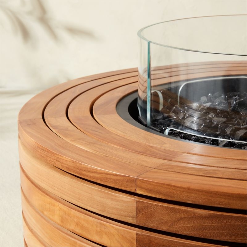 Ark Round Teak Wood Fire Table - Image 3
