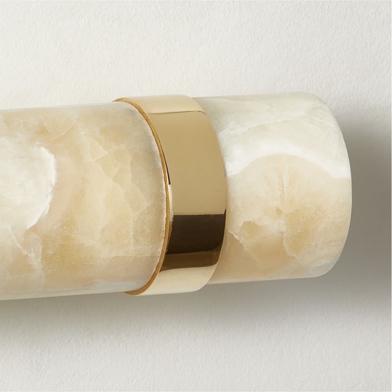 Natalia Onyx and Brass Wall Sconce Set of 2 - Image 1