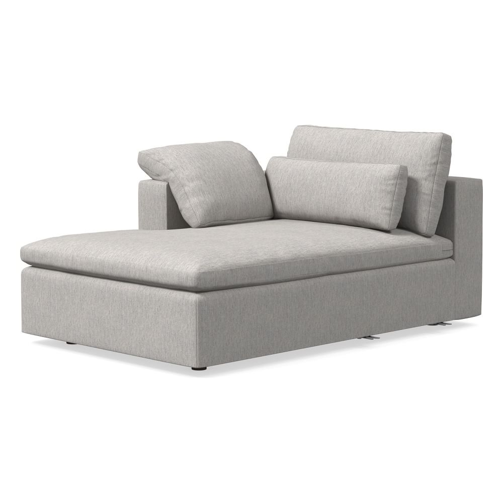 Harmony Modular Left Arm Storage Chaise, Down, Performance Coastal Linen, Storm Gray, Concealed Supports - Image 0