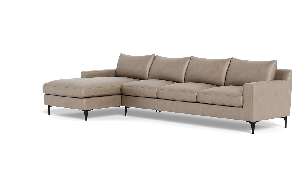 Sloan Leather 4-Seat Left Chaise Sectional - Image 2