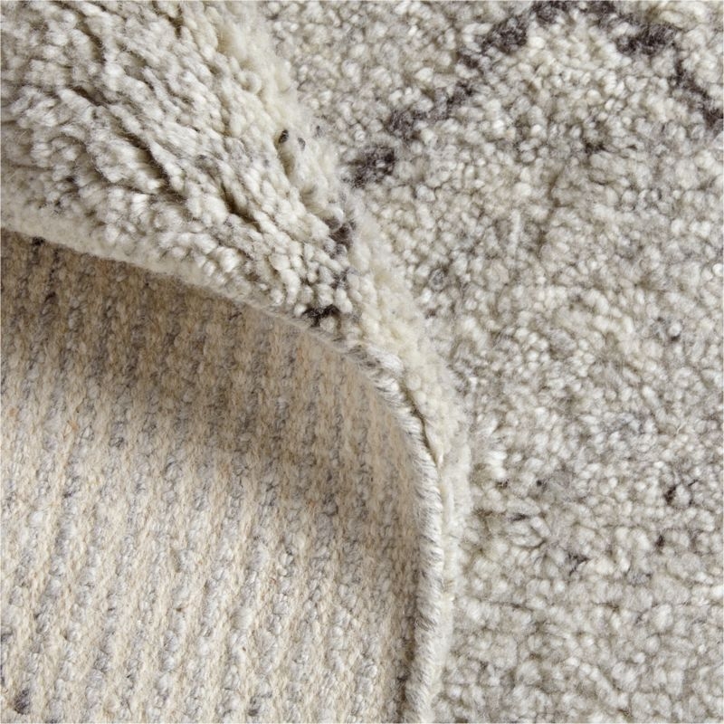 Tangier Wool Hand-Knotted Grey Moroccan Area Rug 6'x9' - Image 1