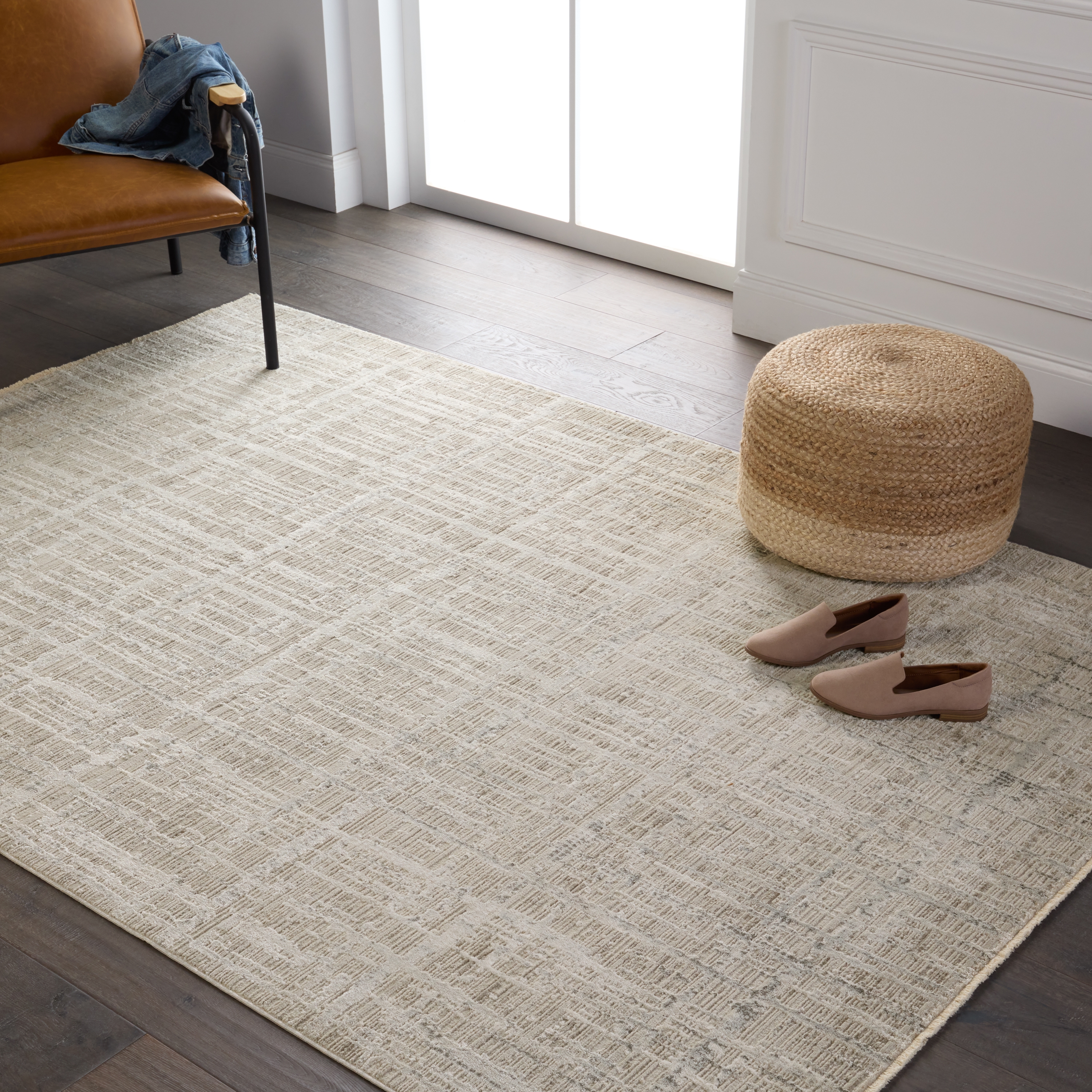 Vibe by Sovis Abstract Light Gray/ Ivory Runner Rug (3'X8') - Image 4