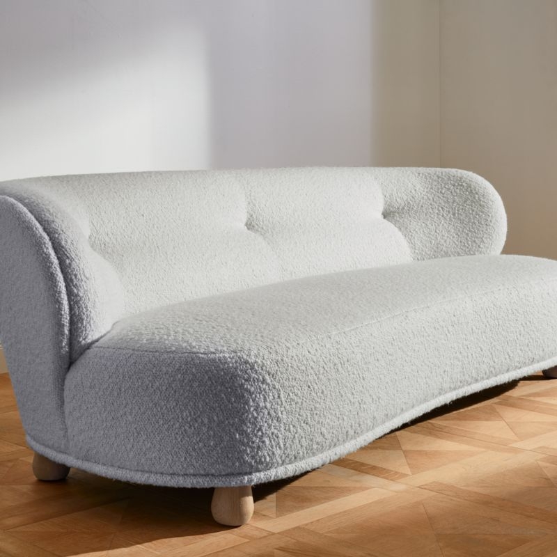 Leonne 90" Grey Boucle Sofa by goop - Image 5