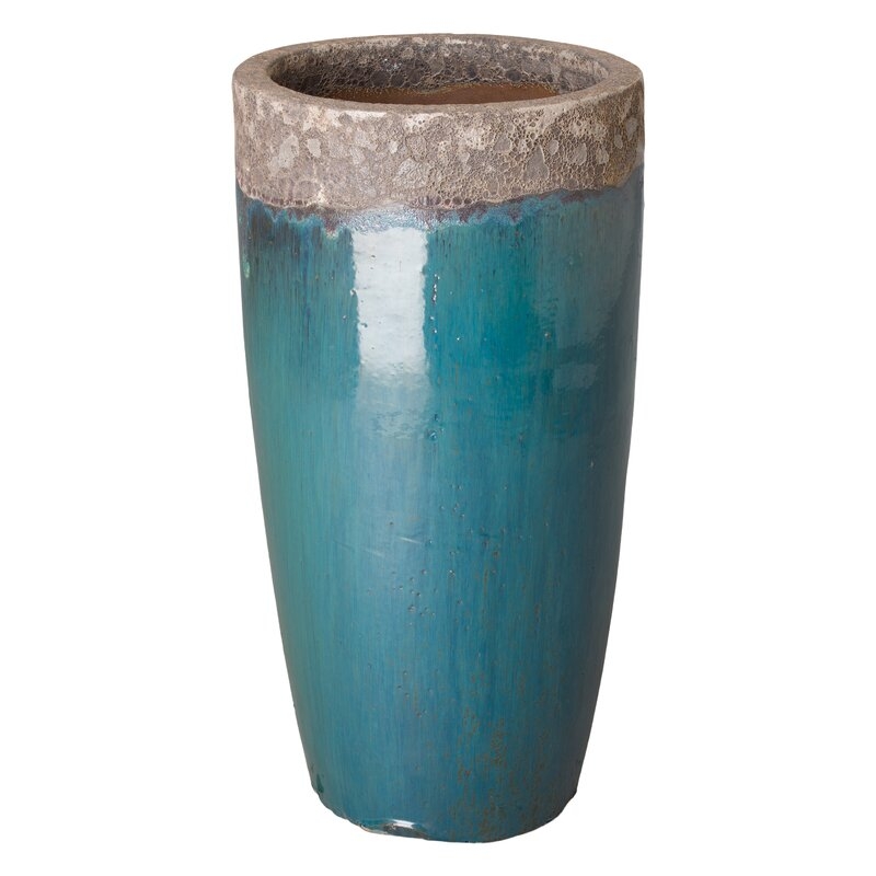  ROUND PLANTER LARGEST REEF/TEAL 28X24"H Size: 35.5" H x 18" W x 18" D - Image 0