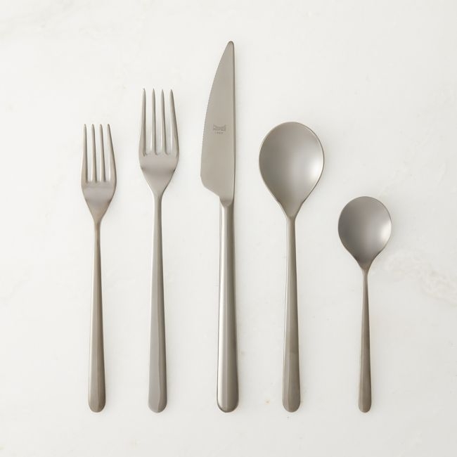 Avesa 5-Piece Polished Black Flatware Set - Image 0