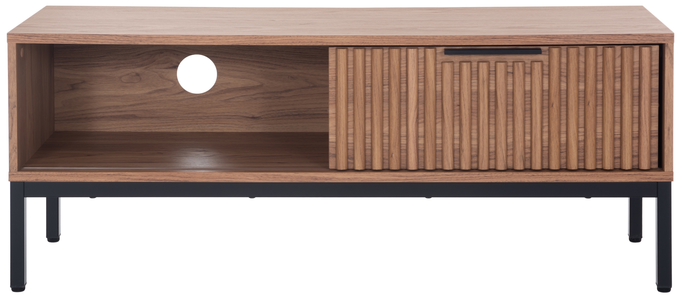 Lylia 1 Door Media Stand - Oak / Black - Safavieh - Image 0