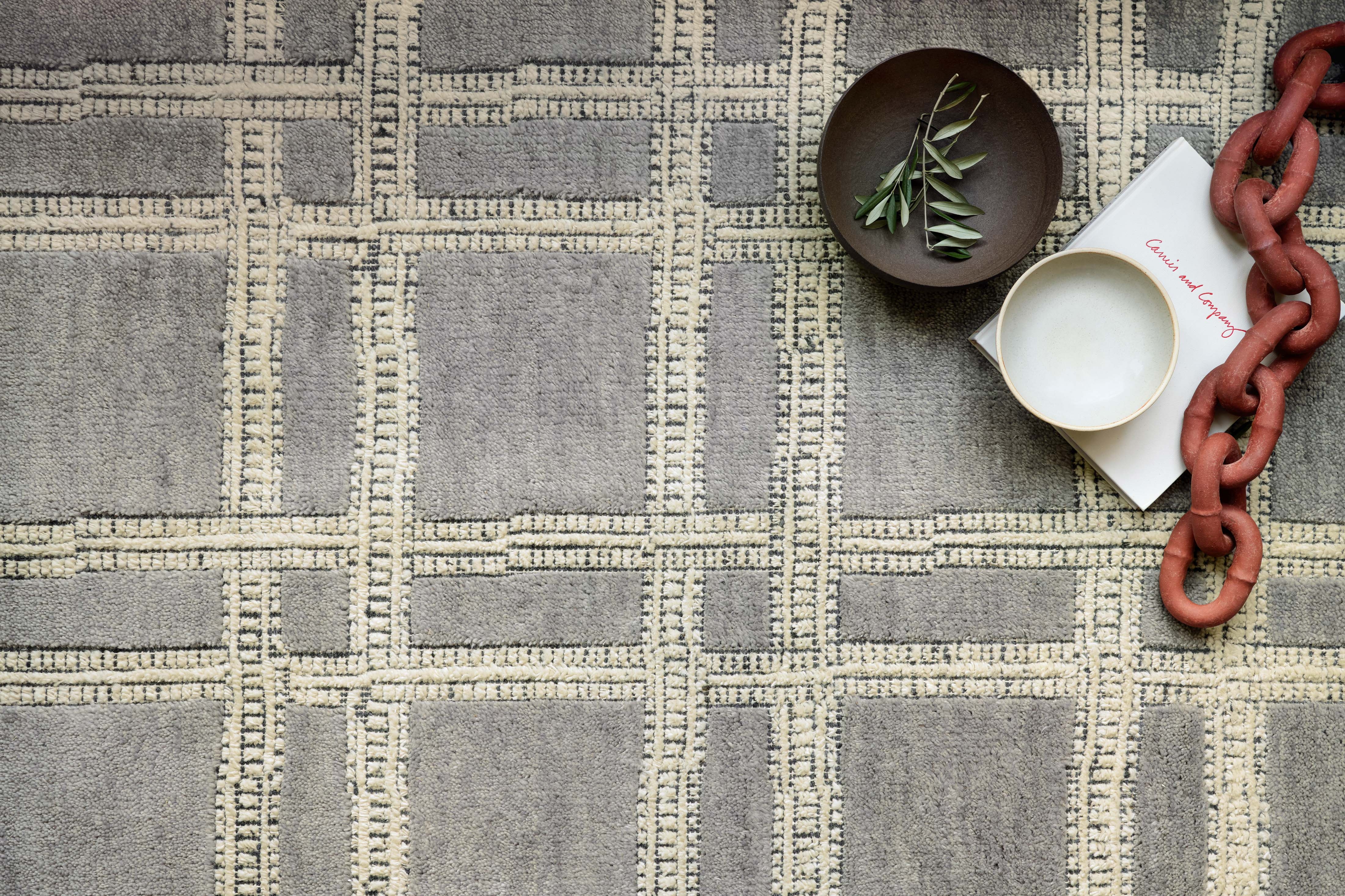 MILTON MLT-02 GREY / IVORY 18" x 18" Sample - Image 2