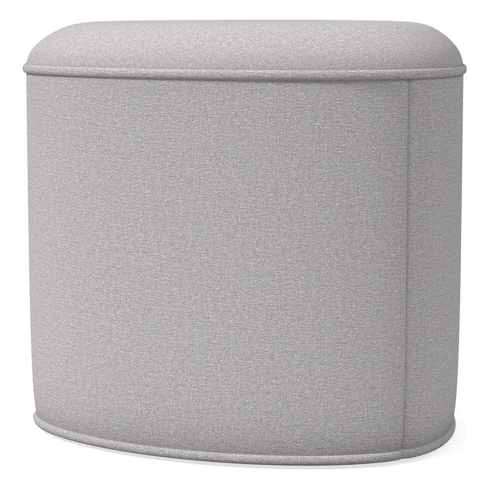 Pebble Ottoman Small, Poly, Chenille Tweed, Frost Gray, Concealed Supports - Image 0