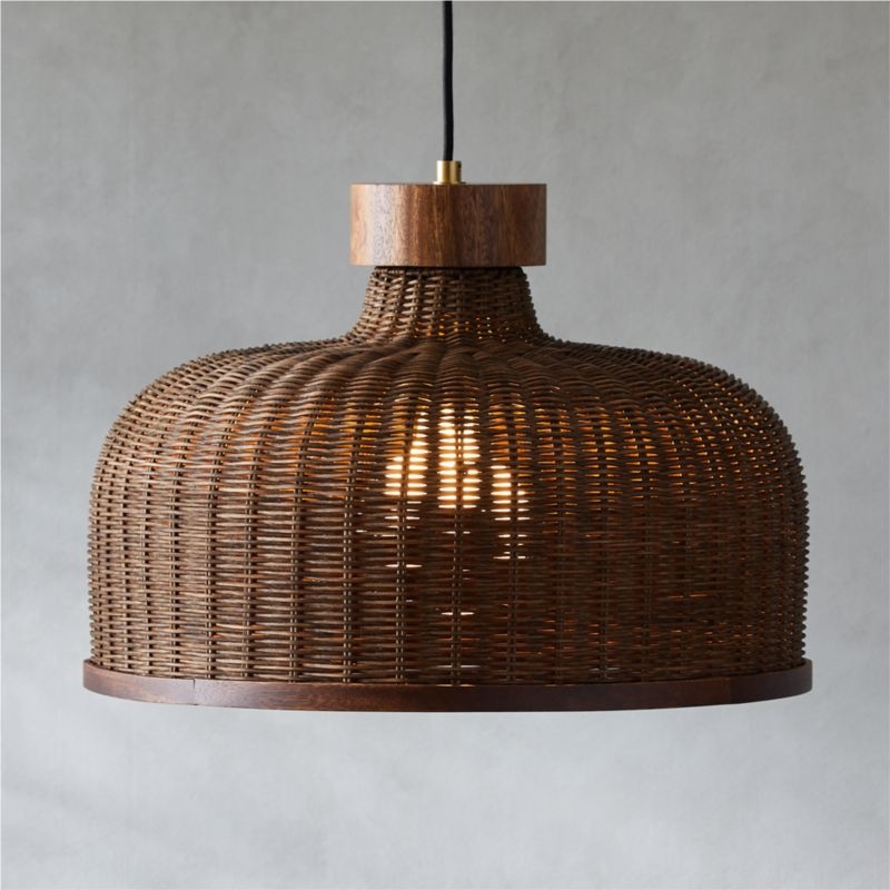 Sago Rounded Rattan Pendant Light - Image 1