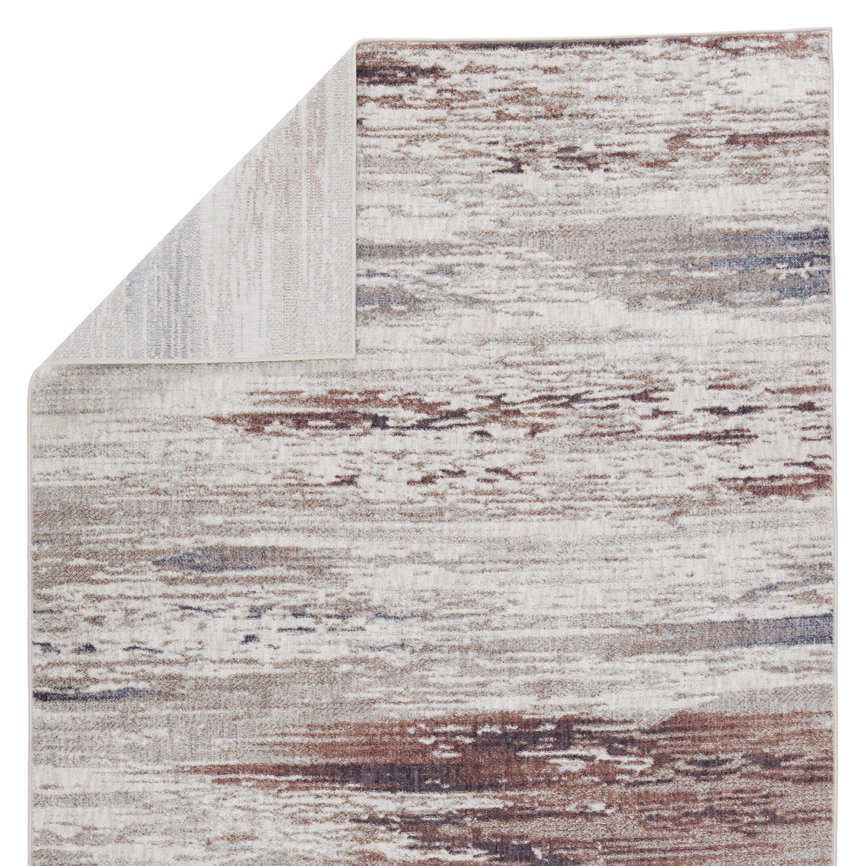 Vibe by Oberon Abstract Light Gray/ Brown Area Rug (10'X14') - Image 2