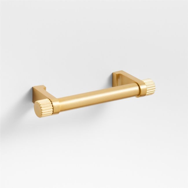 Modern 3" Fluted Brushed Brass Cabinet Drawer Bar Pull - Image 0