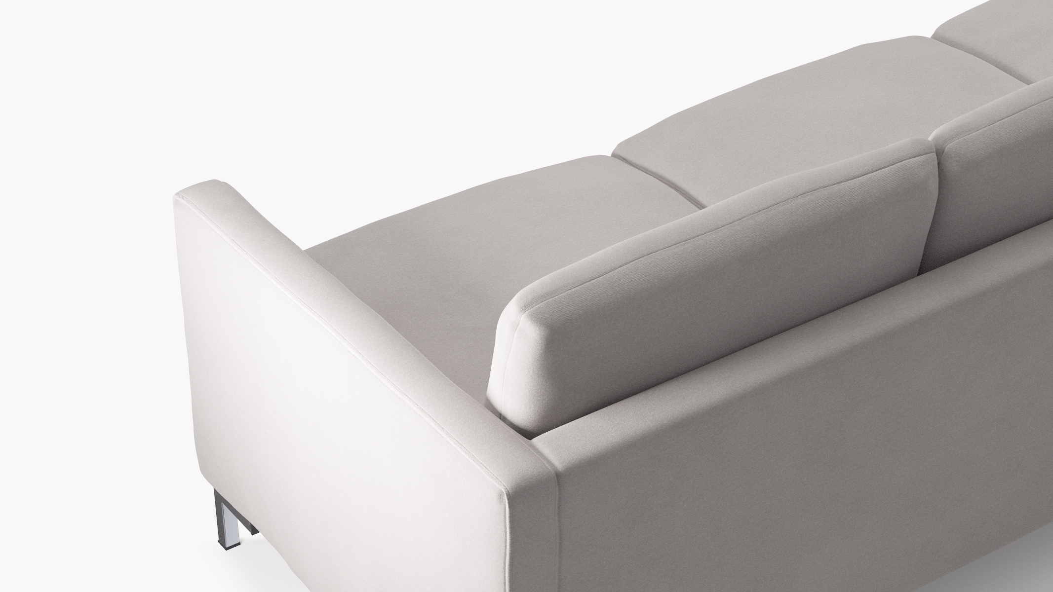 Modern Sofa, Platinum Velvet, Chrome - Image 4