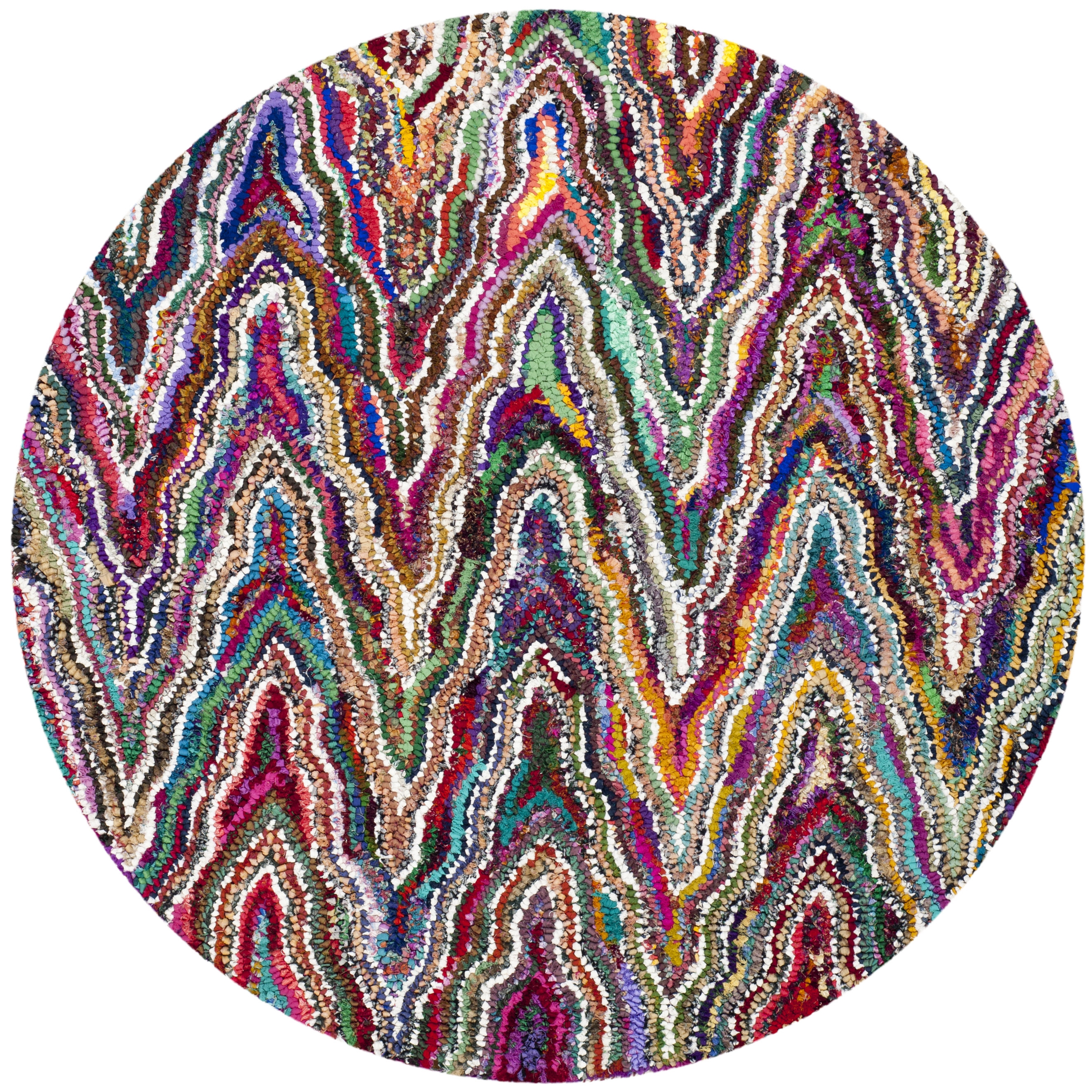 Arlo Home Hand Tufted Area Rug, NAN312A, Multi,  6' X 6' Round - Image 0