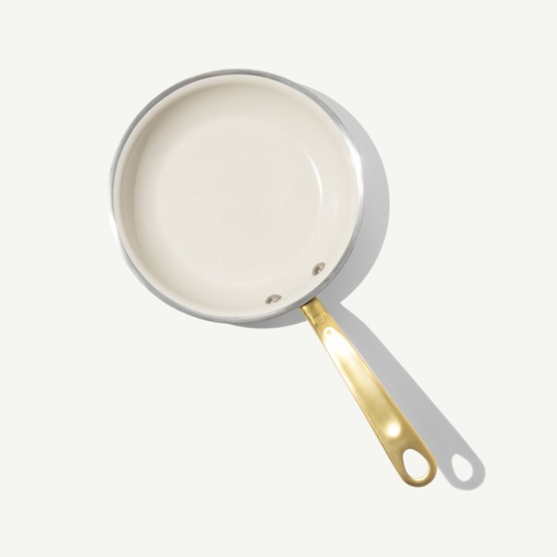 Made In CeramiClad™ Non-Stick Sand 8" Fry Pan with Brass Hardware - Image 1