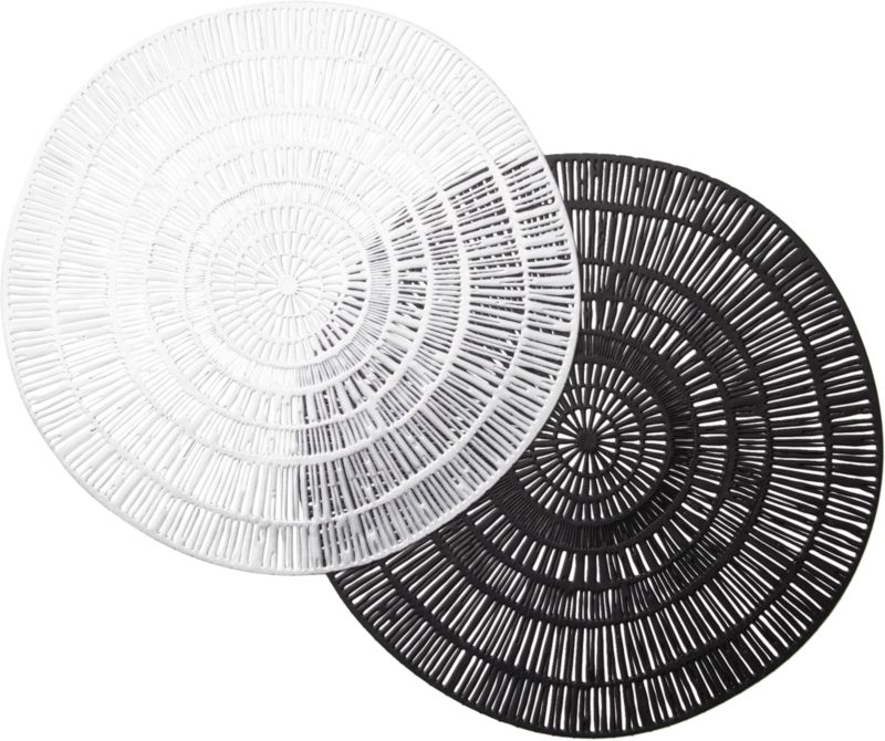 Doodle Black Round Plastic Placemat - Image 5