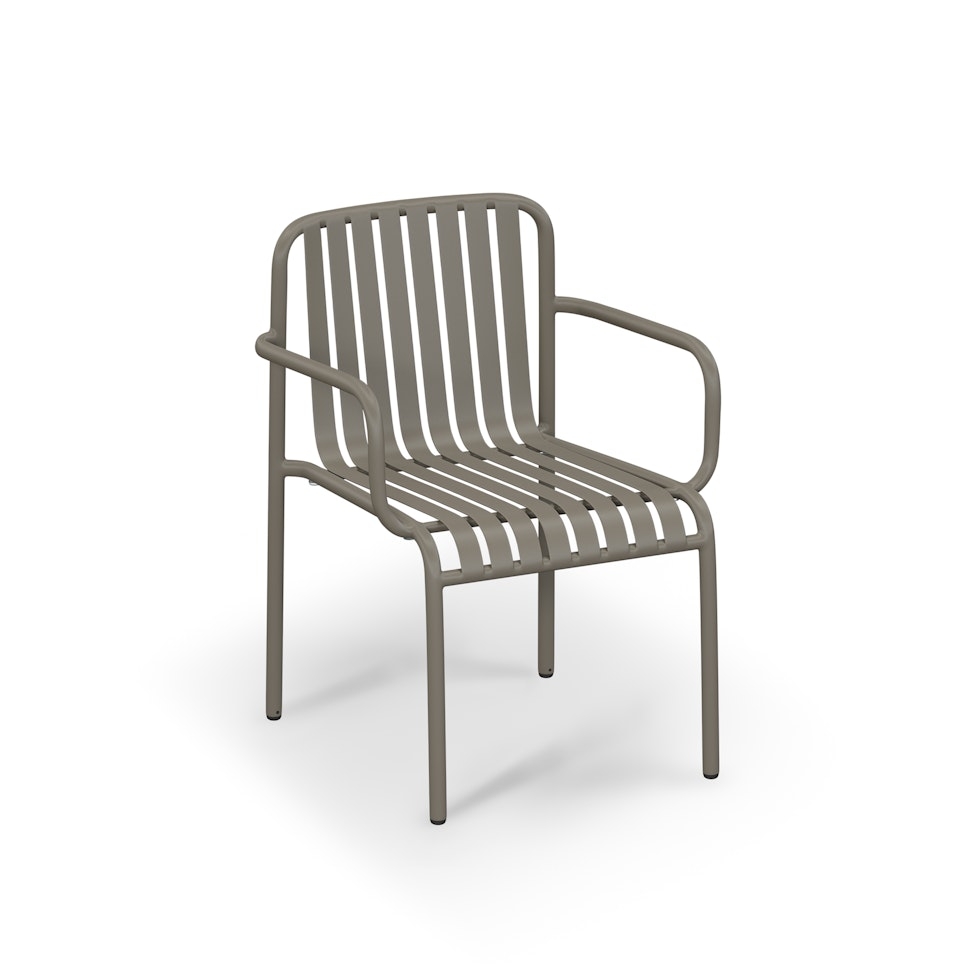 Sarek Outdoor Stackable Dining Armchair - Warm Stone - Image 1