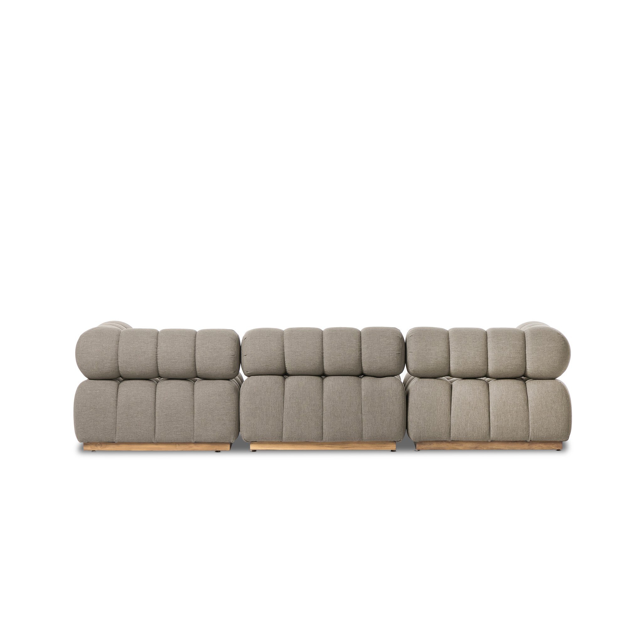 Roma Outdoor 3-Piece Sectional - Alessi Fawn - Image 5