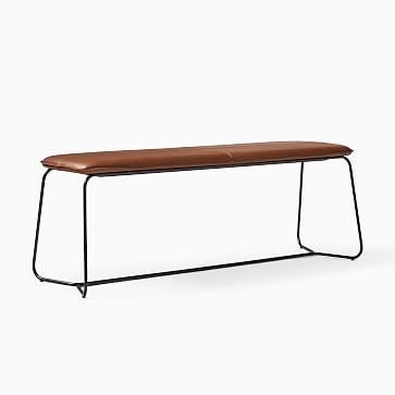 Slope Dining Bench, Sierra Leather, Gray, Charcoal - Image 1
