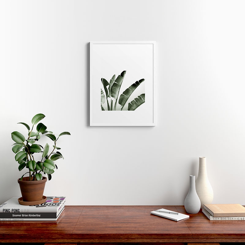 Traveler Palm by Gale Switzer - Framed Art Print Modern White 18" x 24" - Image 1