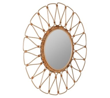 Summer Rattan Round Wall Mirror, 35" - Image 1