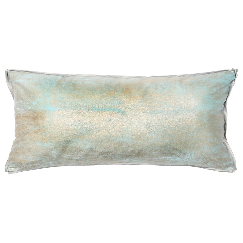 TOSS by Daniel Stuart Studio Opava Limoges Feather Abstract Lumbar Pillow Size: 12" x 26"  - Image 0