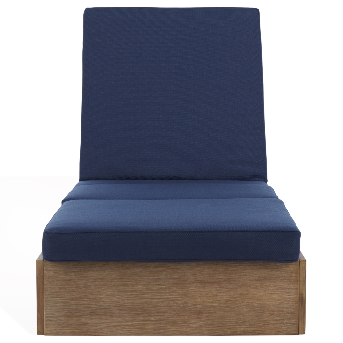 Vincent Wood Chaise Lounge Chair - Natural/Navy - Image 0