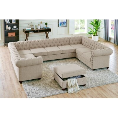 Mikesell Symmetrical U Sectional with Ottoman - Image 0