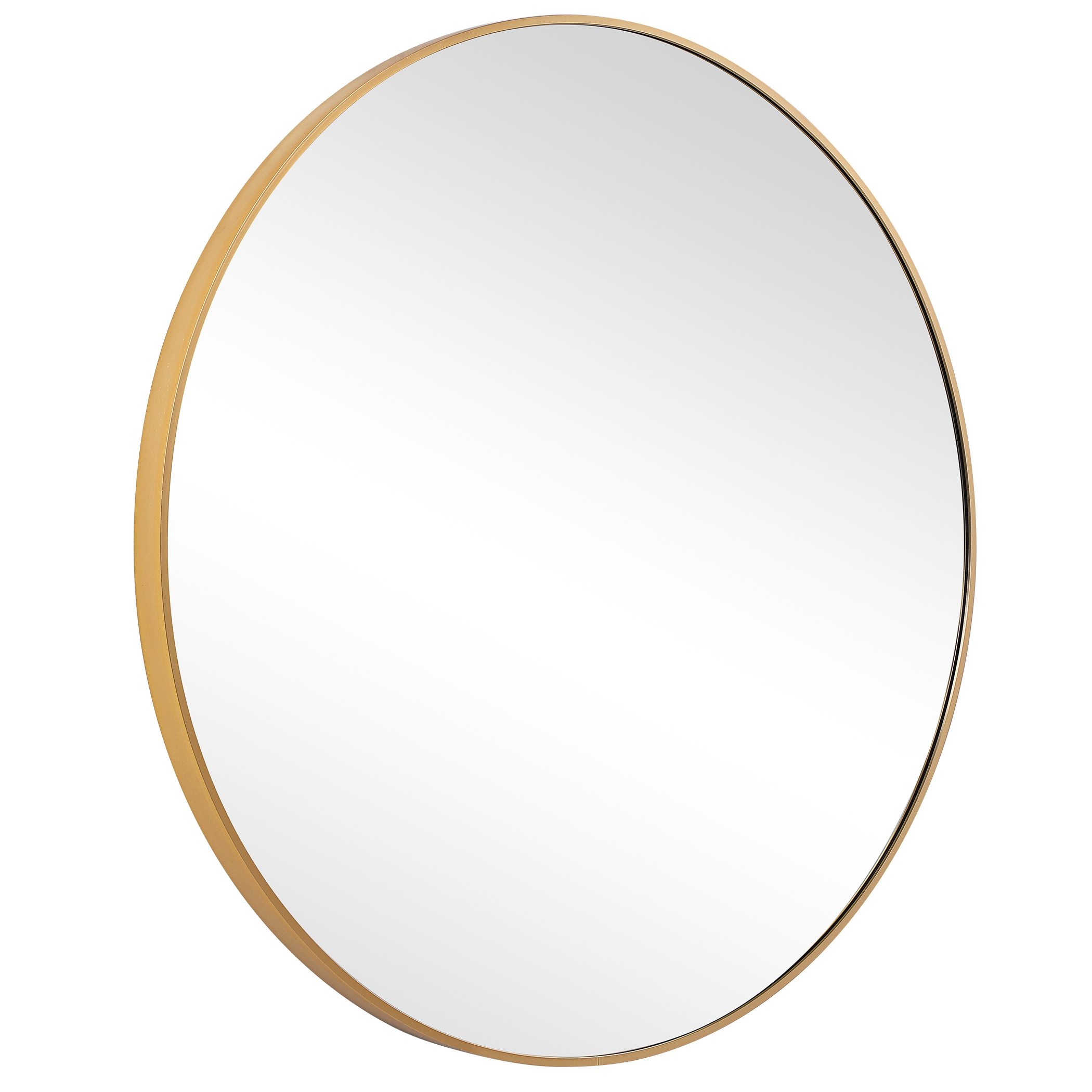 Brushed Gold Circle Mirror,  34" - Image 2