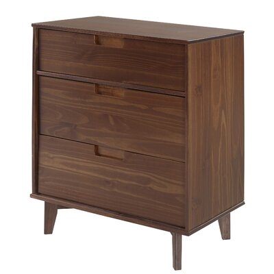 Carlisa Groove Handle Wood 3 Drawer Chest - Image 0