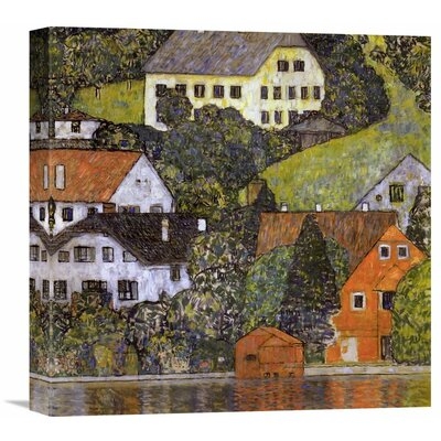 'Houses in Unterach on Lake Atter 1916' by Gustav Klimt Painting Print on Wrapped Canvas - Image 0
